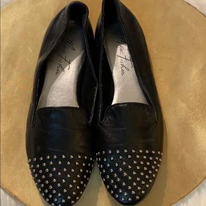 Marc Fisher black silver studded Flats
